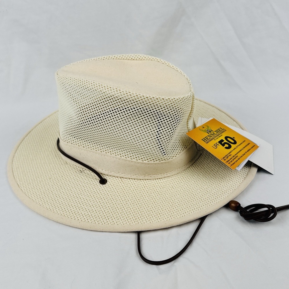 Henschel Aussie Packable Breezer Hat Medium Natural UPF 50+ Made USA NWT
